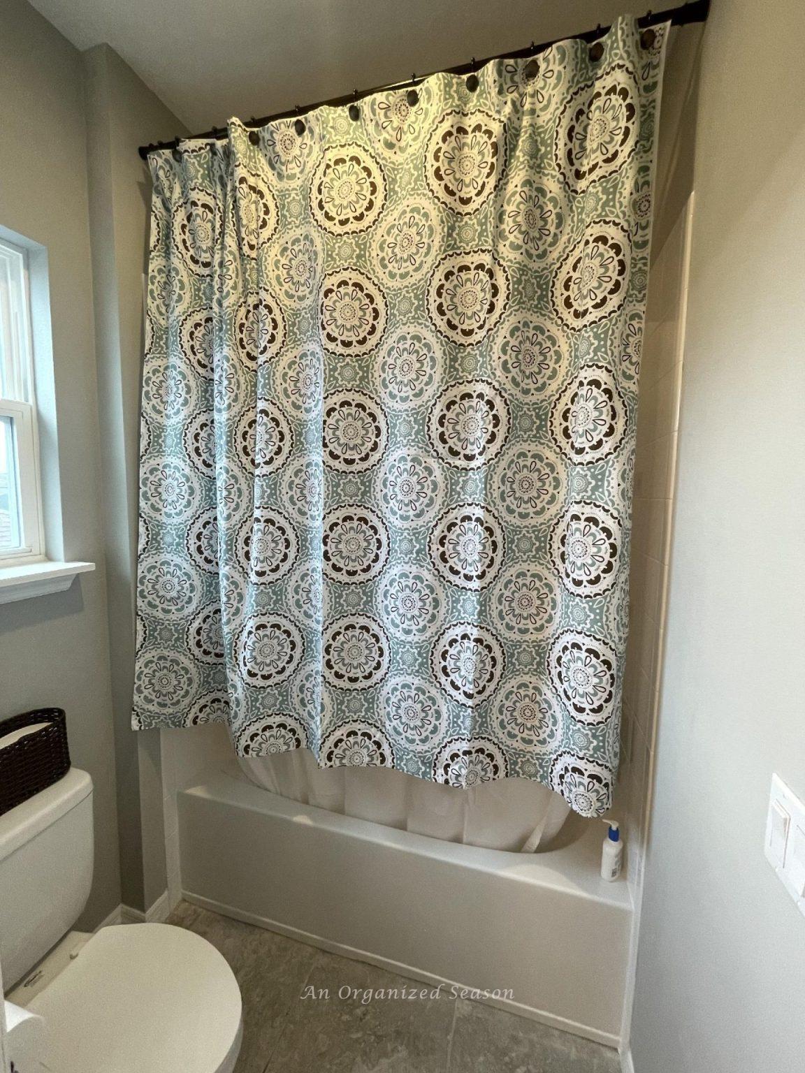 How to Make a Shower Curtain Longer - An Organized Season
