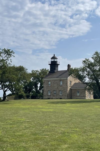 An old stone lighthouse