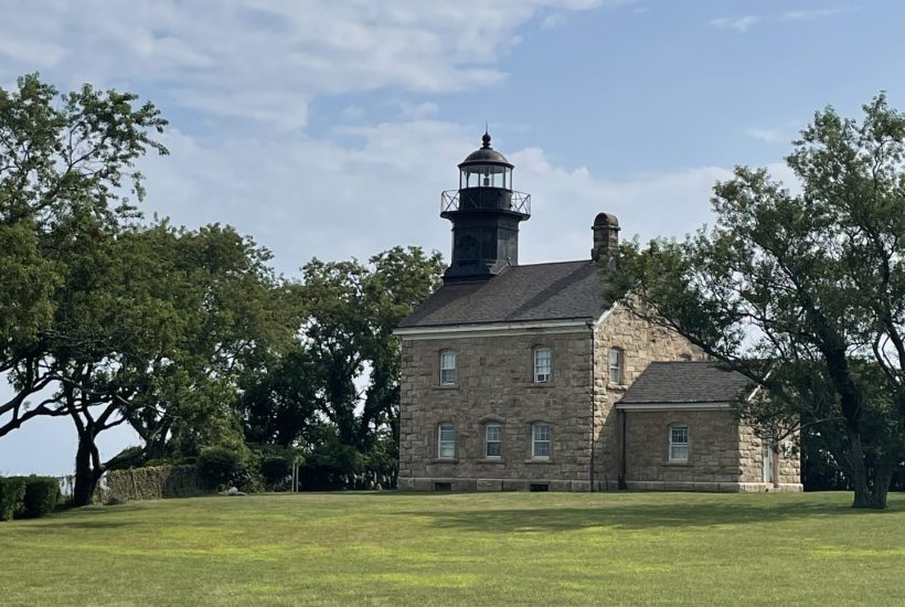 An old stone lighthouse