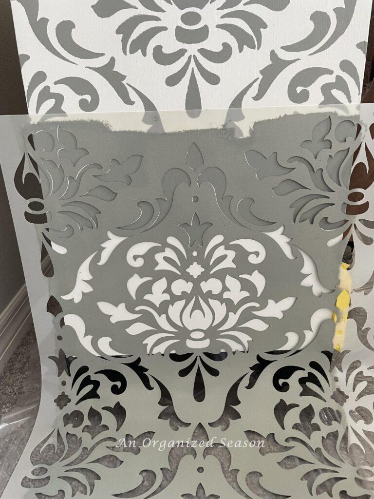 Reposition stencil to match the design.