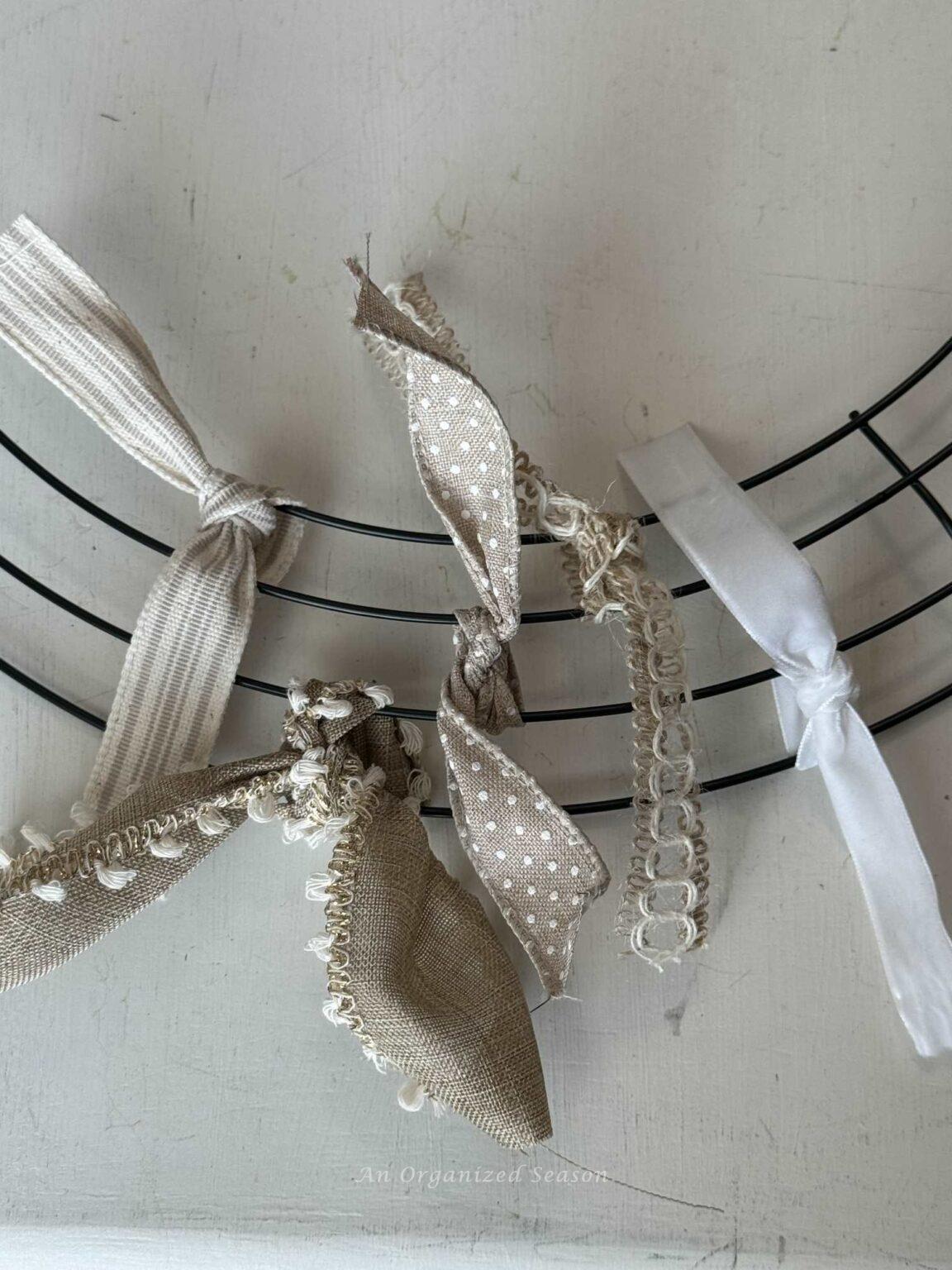 Simple Way to Create a DIY Neutral Ribbon Wreath - An Organized Season
