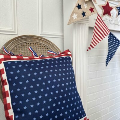 No Sew Dollar Tree Bandana Pillows With a Patriotic Side