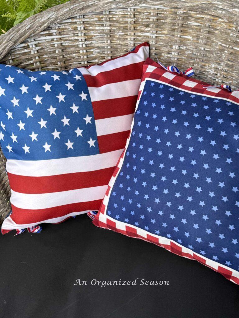 Stars and stripes pillows.