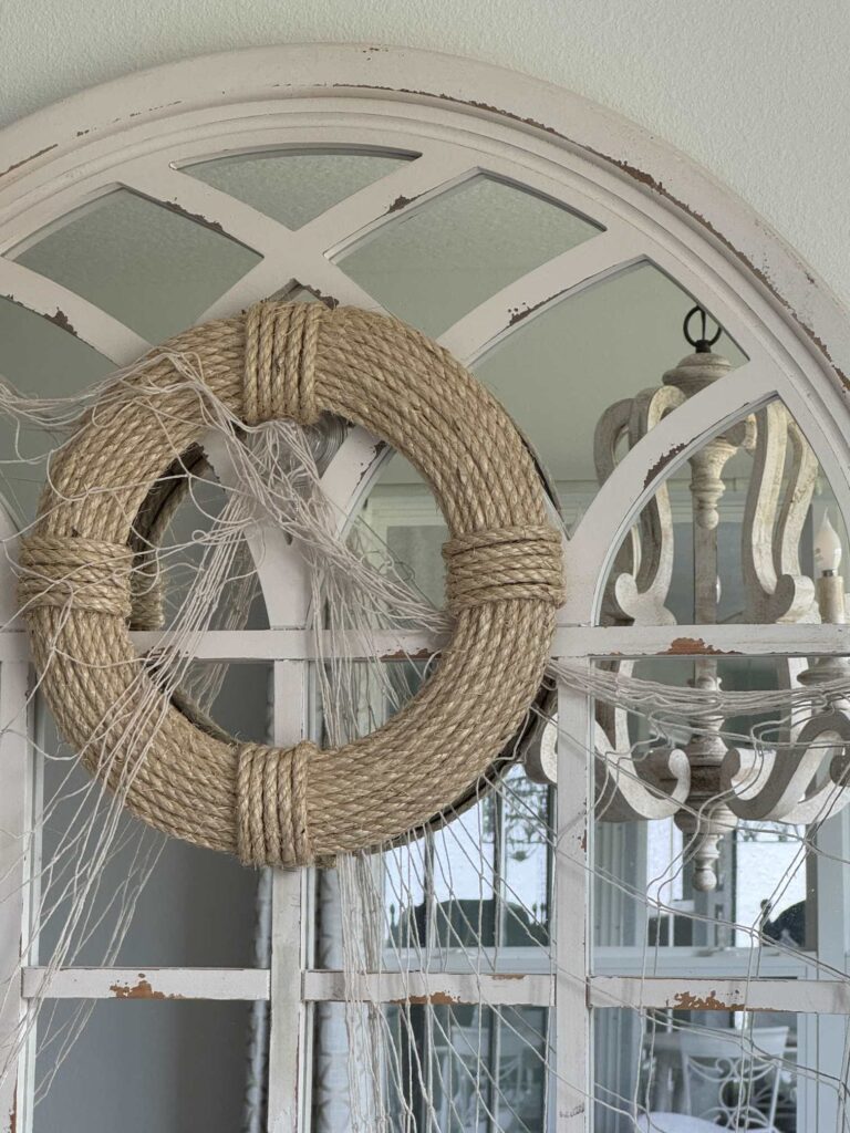 A DIY coastal-inspired rope wreath. 