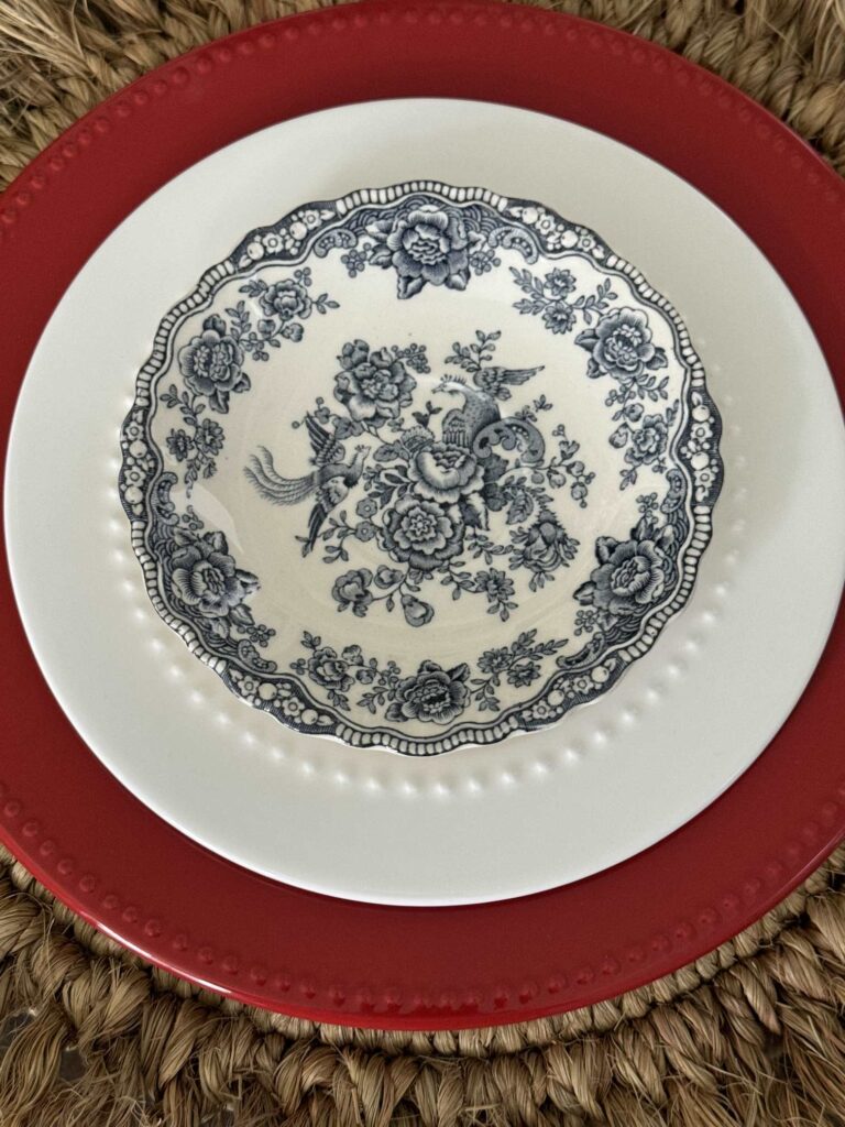  Layer red, white, and blue plates to add patriotic table decor.
