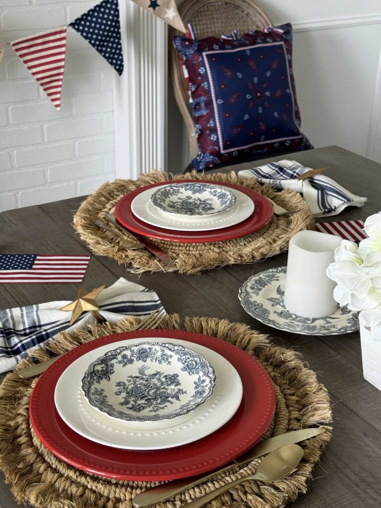 Table set for the 4th of July. 