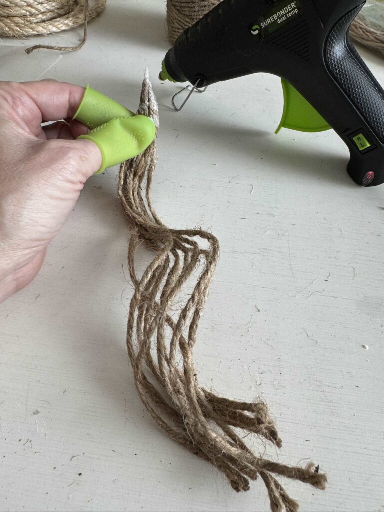 Someone glued 9 pieces of twine together. 