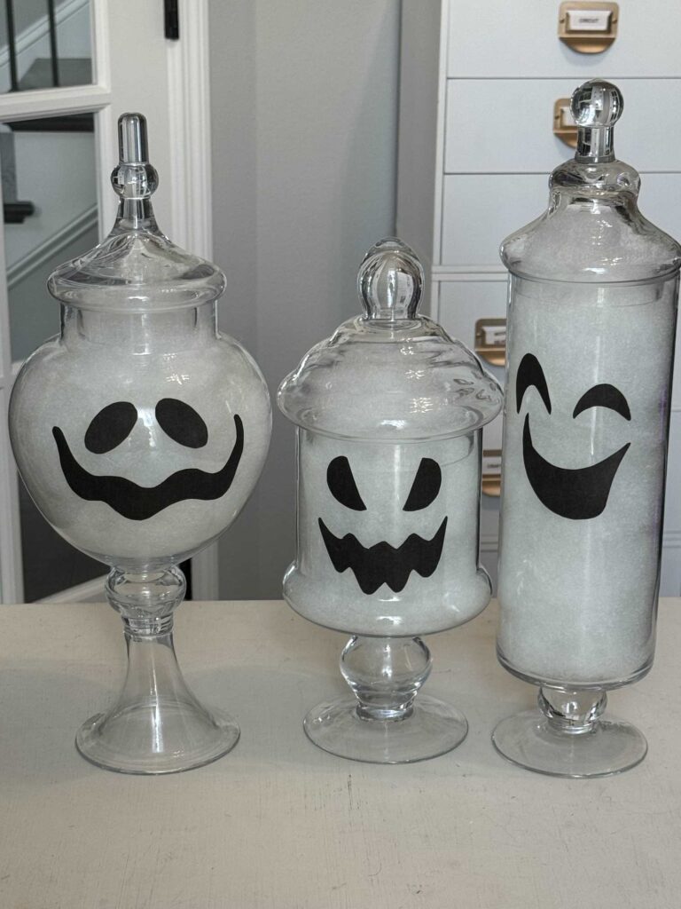 Three cute ghost jars. 