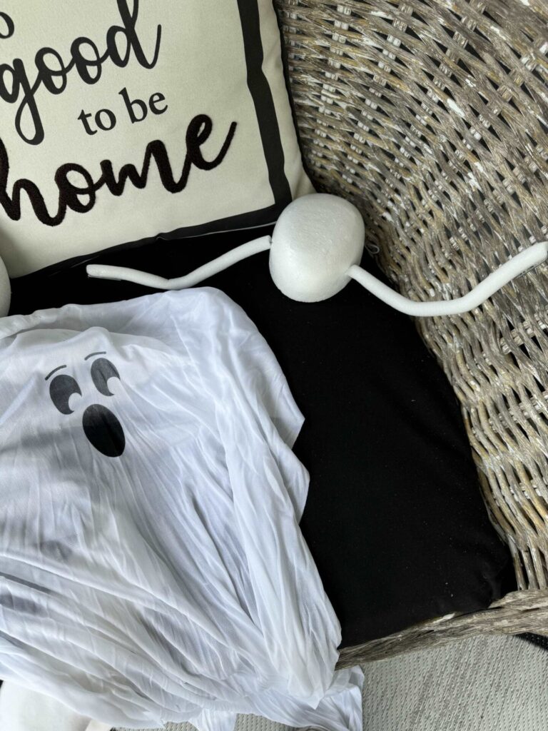 Disassembled Dollar Tree hanging ghost. 