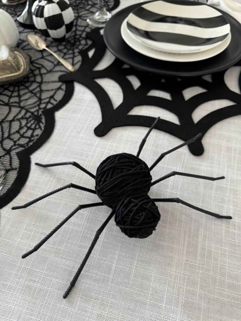 A DIY spider on a table. 