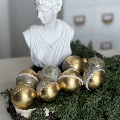 How to Make Gorgeous Gold Leaf Christmas Ornaments