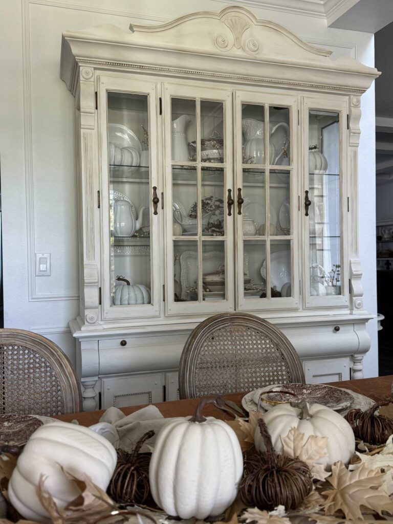 White China cabinet.