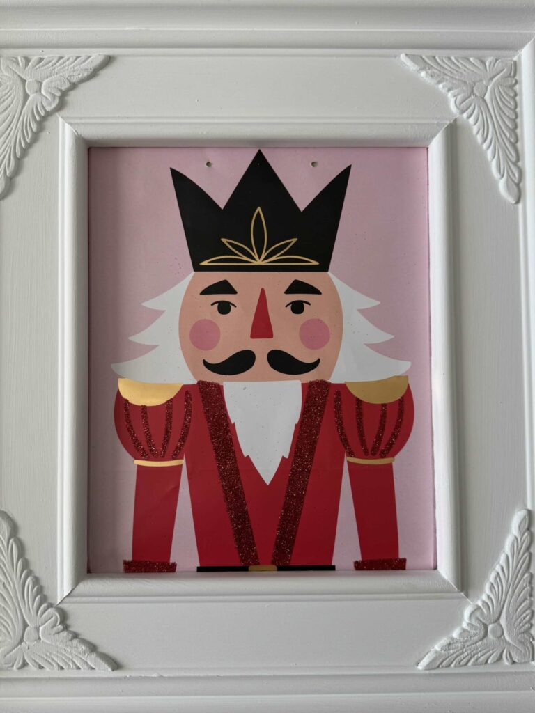 A nutcracker bag used for DIY Christmas wall decor that has holes in the top. 