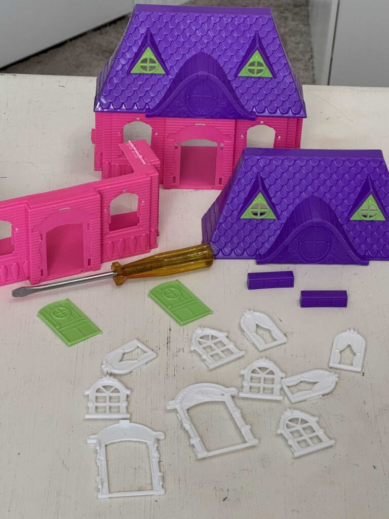 Deconstructed plastic houses. 