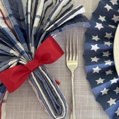 Simple 4th of July Tablescape for a Festive Dining Room