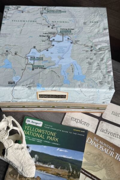DIY memory box made with a map of the destination.