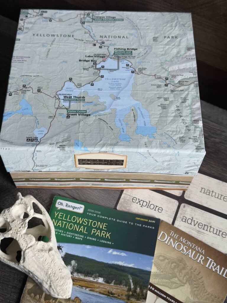A DIY memory box made from a map.