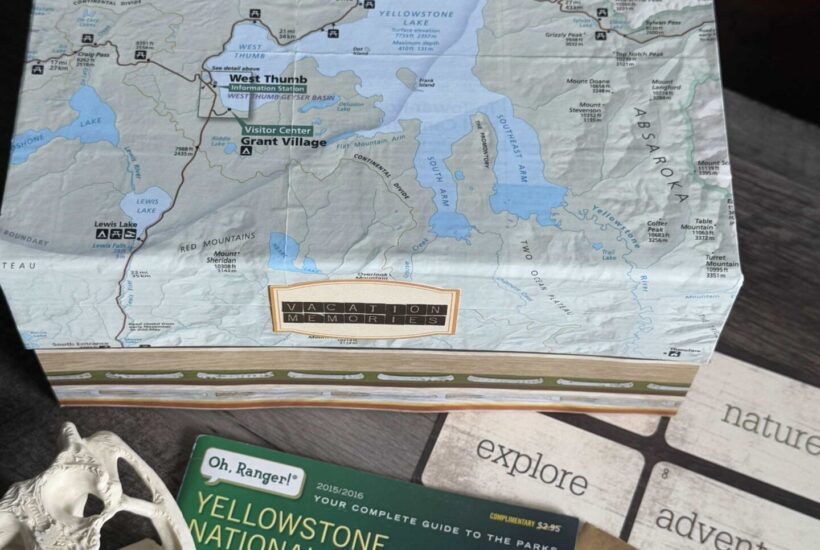 DIY memory box made with a map of the destination.