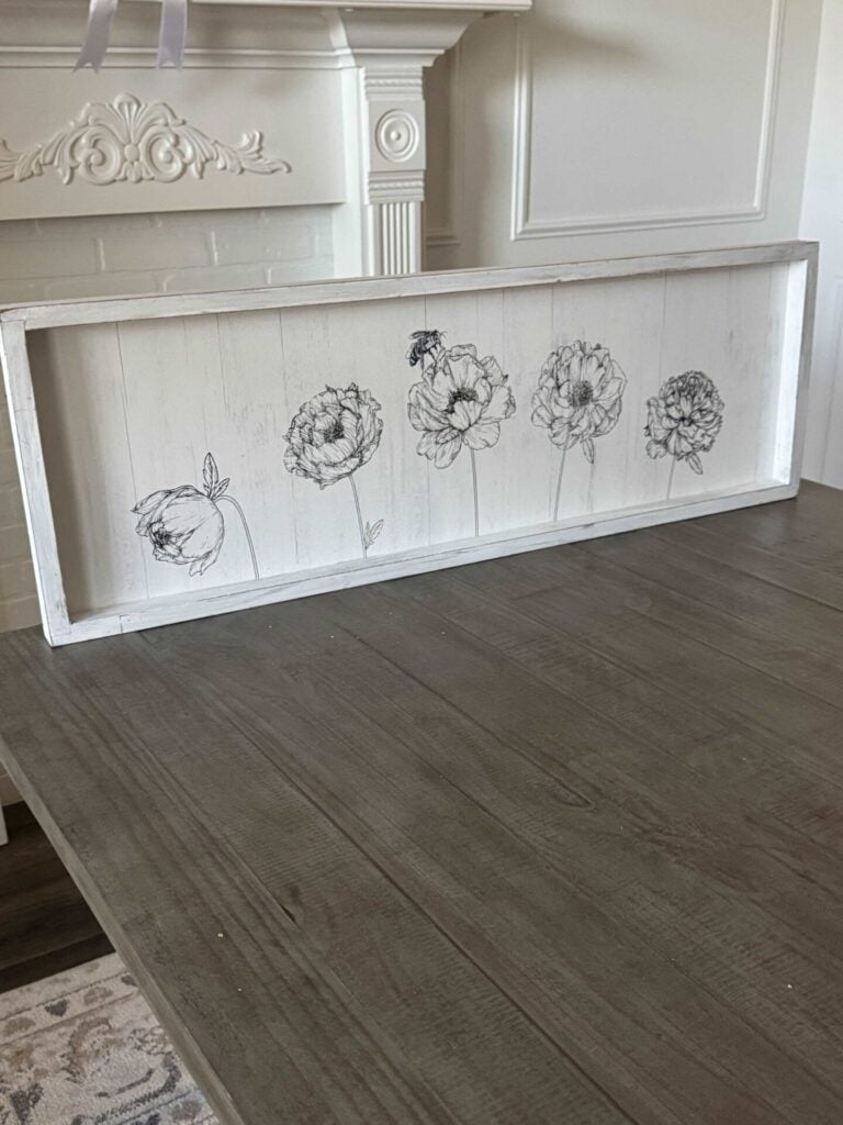 A thrift store frame that will be turned into a tray. 