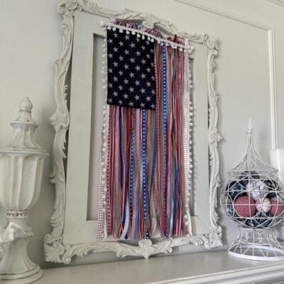 Beautiful DIY Patriotic Ribbon Flag For Americana Decor